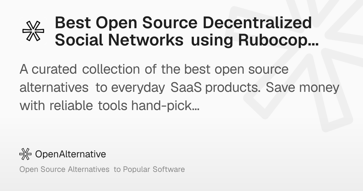Best Open Source Decentralized Social Networks using Rubocop in 2026