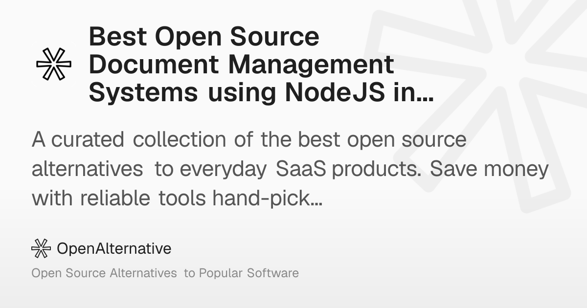 Best Open Source Document Management Systems using NodeJS in 2026