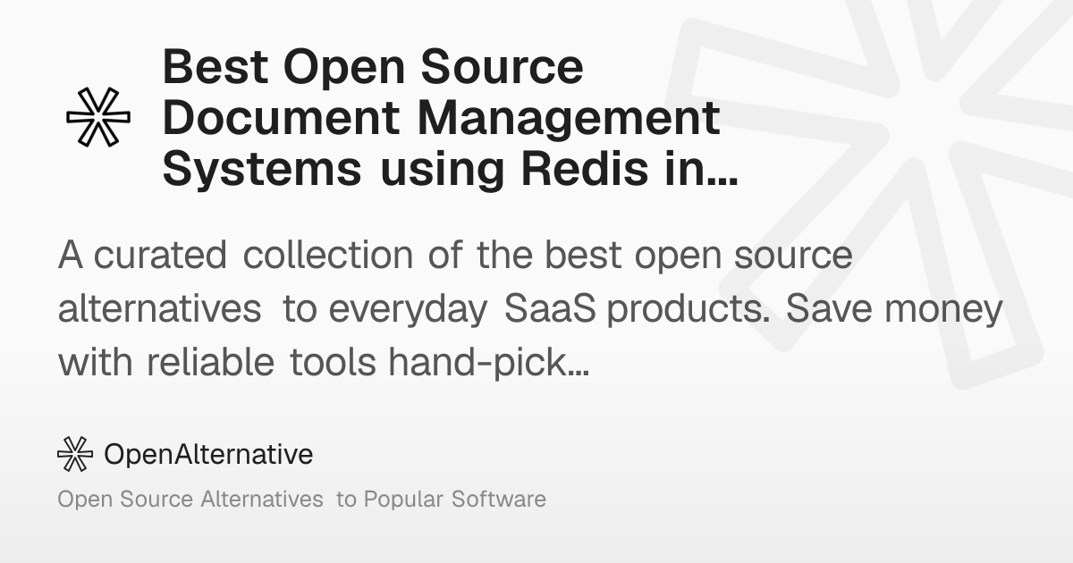 Best Open Source Document Management Systems using Redis in 2026