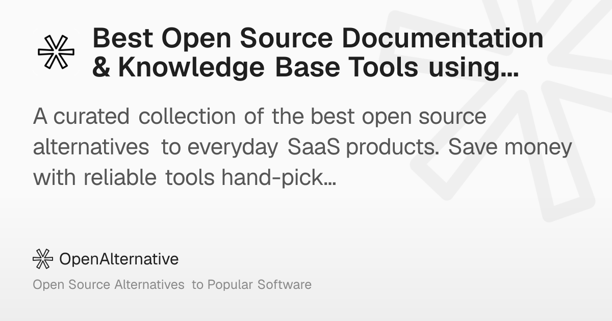 Best Open Source Documentation & Knowledge Base Tools using NodeJS in 2026