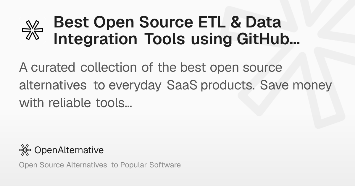 Best Open Source ETL & Data Integration Tools using GitHub in 2026