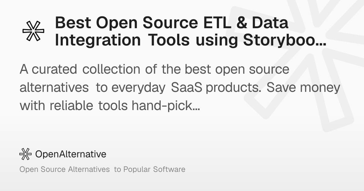 Best Open Source ETL & Data Integration Tools using Storybook in 2026