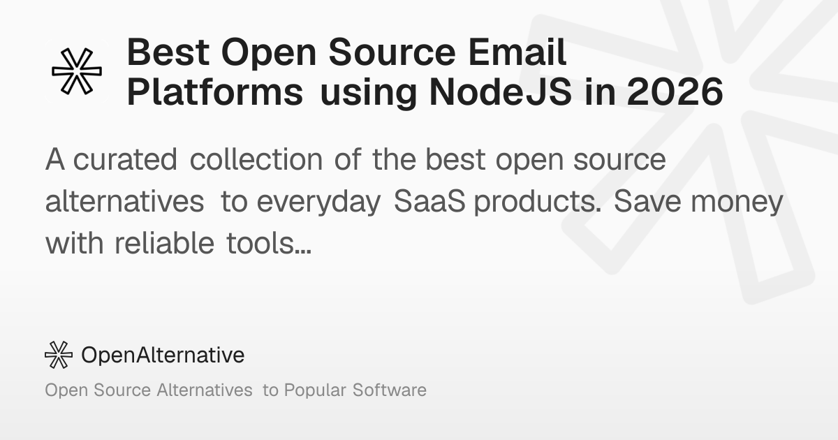 Best Open Source Email Platforms using NodeJS in 2026