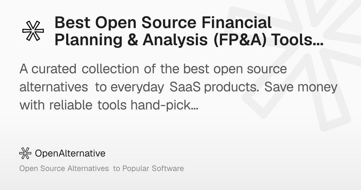 Best Open Source Financial Planning & Analysis (FP&A) Tools using ...