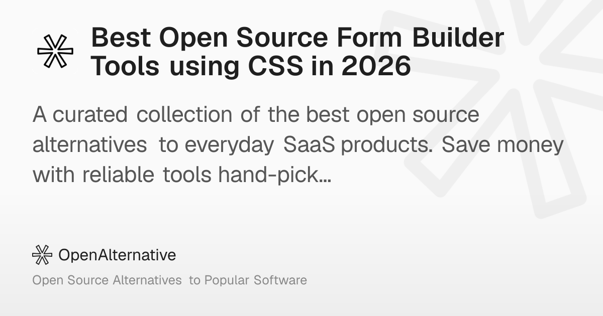 Best Open Source Form Builder Tools using CSS in 2026