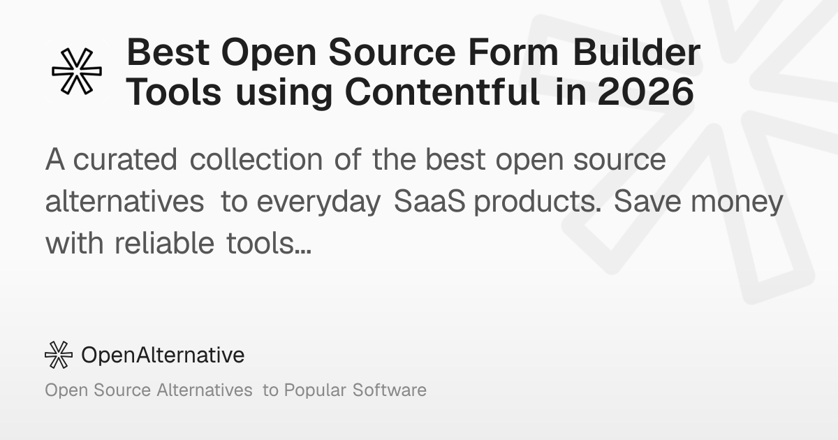Best Open Source Form Builder Tools using Contentful in 2026