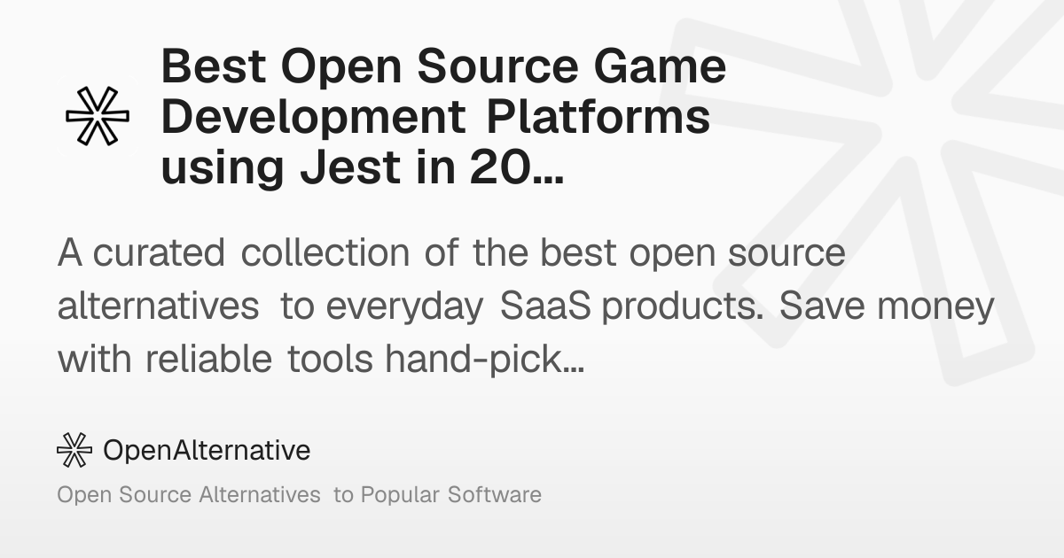 Best Open Source Game Development Platforms using Jest in 2026