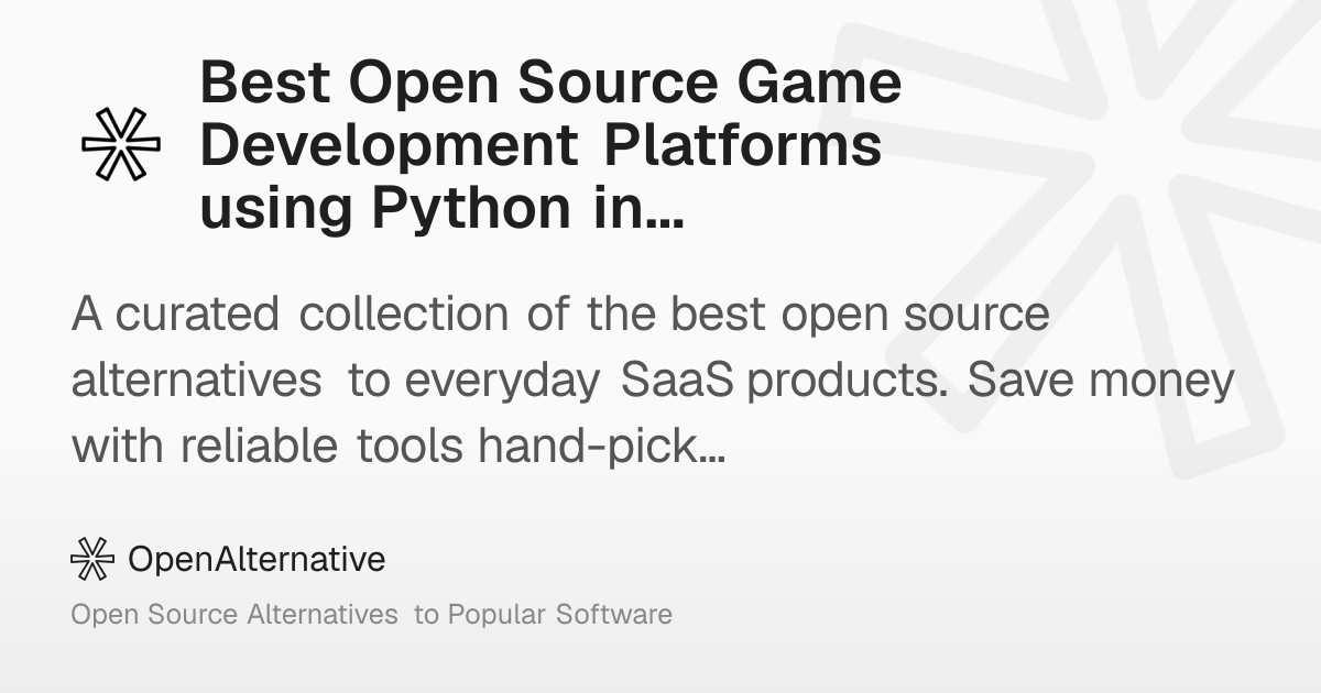 Best Open Source Game Development Platforms using Python in 2026