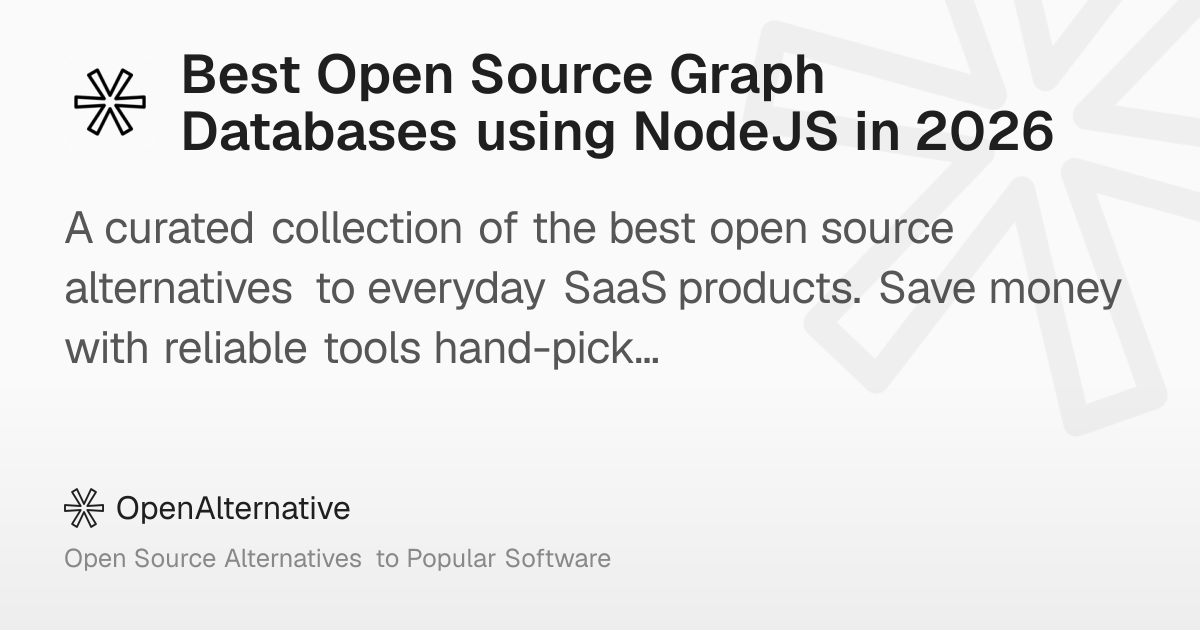 Best Open Source Graph Databases using NodeJS in 2026
