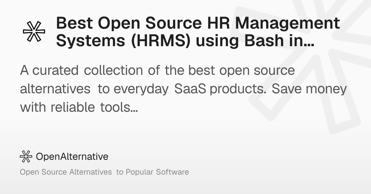 Best Open Source HR Management Systems (HRMS) using Bash in 2026