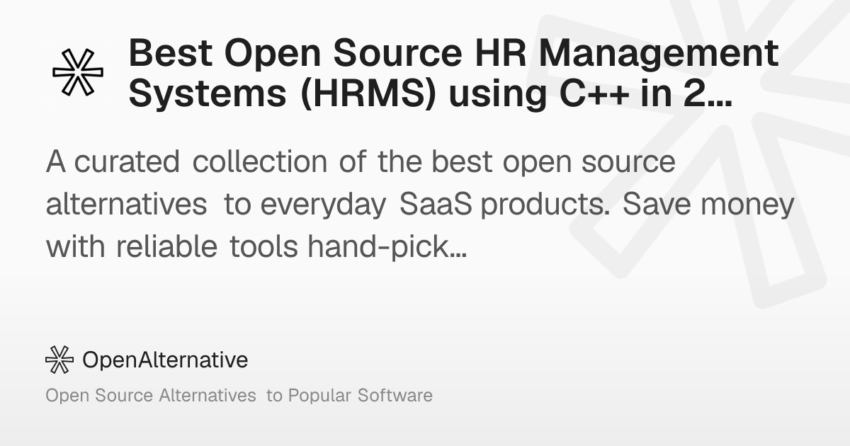 Best Open Source HR Management Systems (HRMS) using C++ in 2026