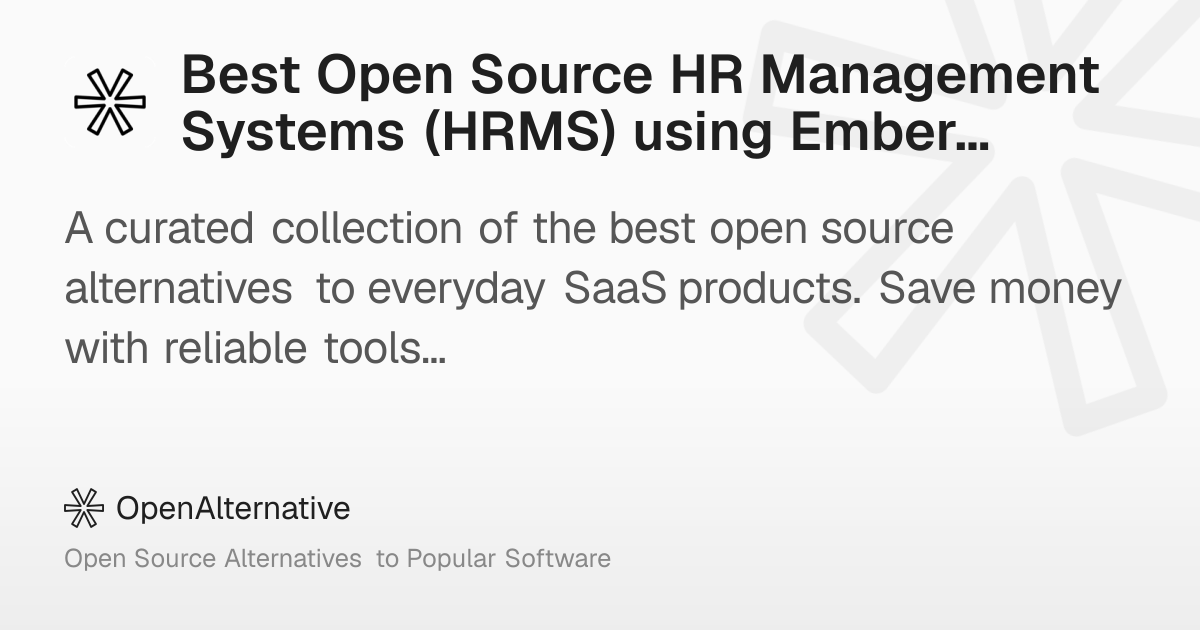 Best Open Source HR Management Systems (HRMS) using Ember in 2026