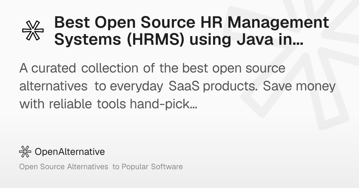 Best Open Source HR Management Systems (HRMS) using Java in 2026