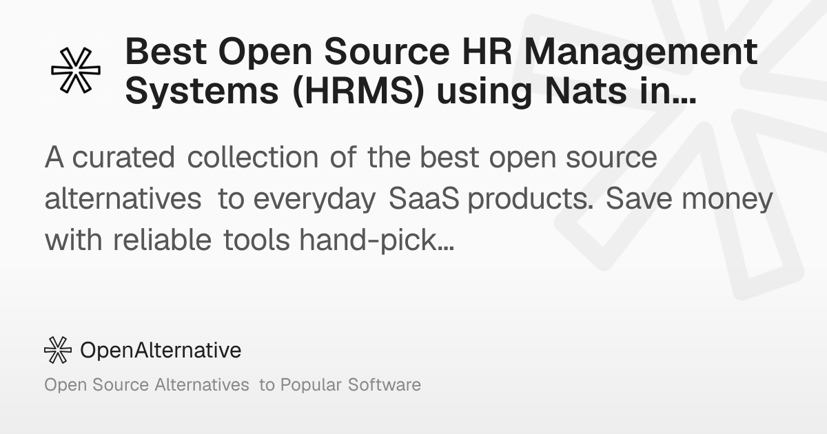 Best Open Source HR Management Systems (HRMS) using Nats in 2026