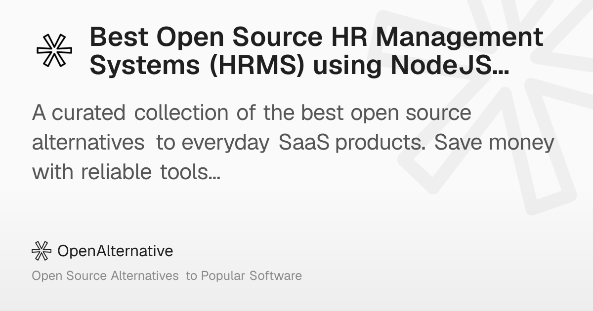 Best Open Source HR Management Systems (HRMS) using NodeJS in 2026