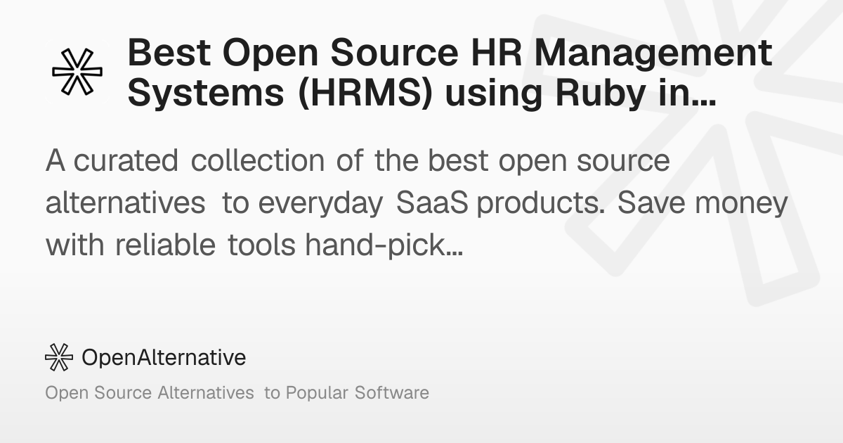 Best Open Source HR Management Systems (HRMS) using Ruby in 2026