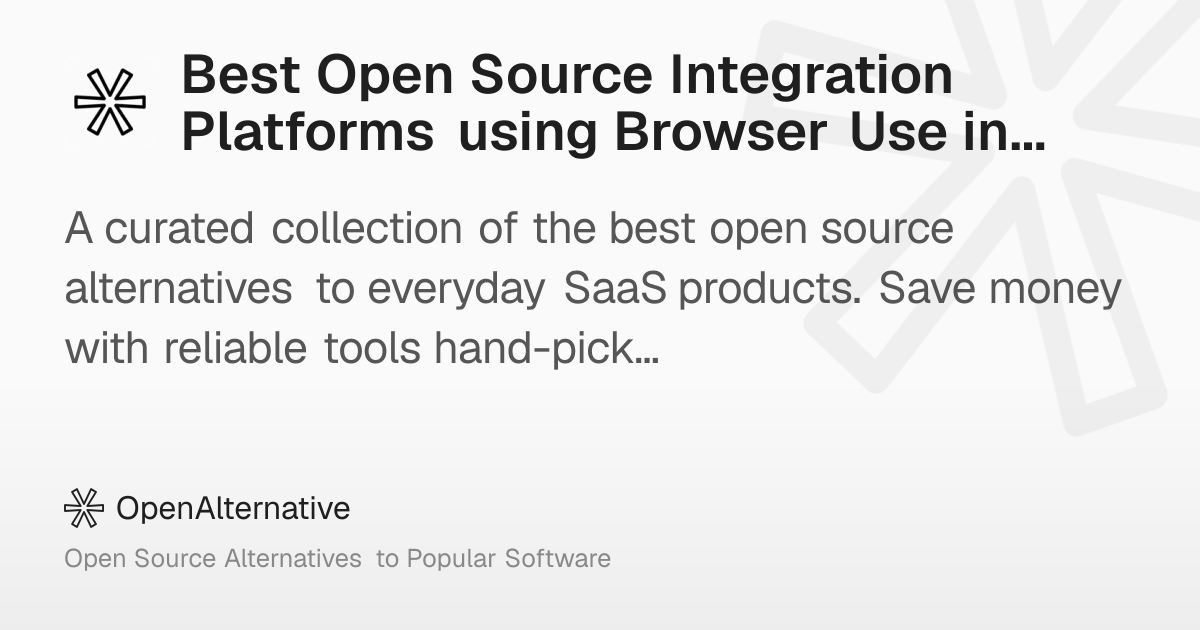 Best Open Source Integration Platforms using Browser Use in 2026