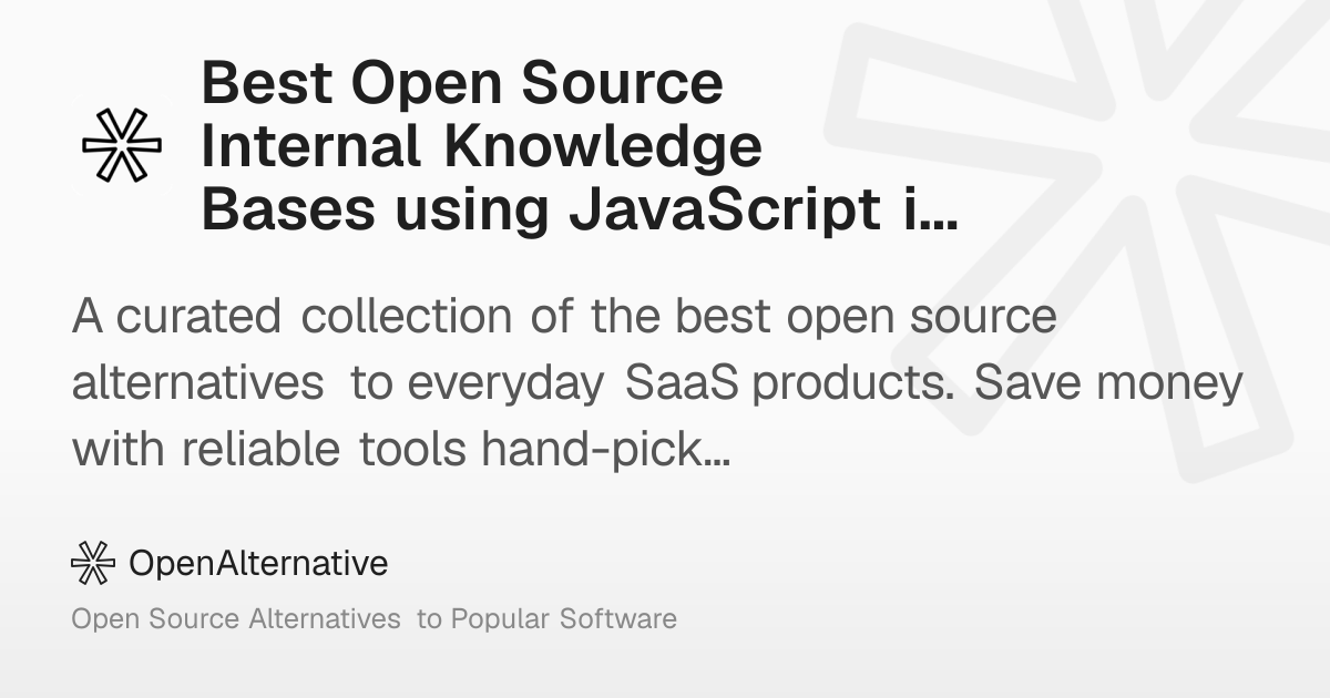 Best Open Source Internal Knowledge Bases using JavaScript in 2026