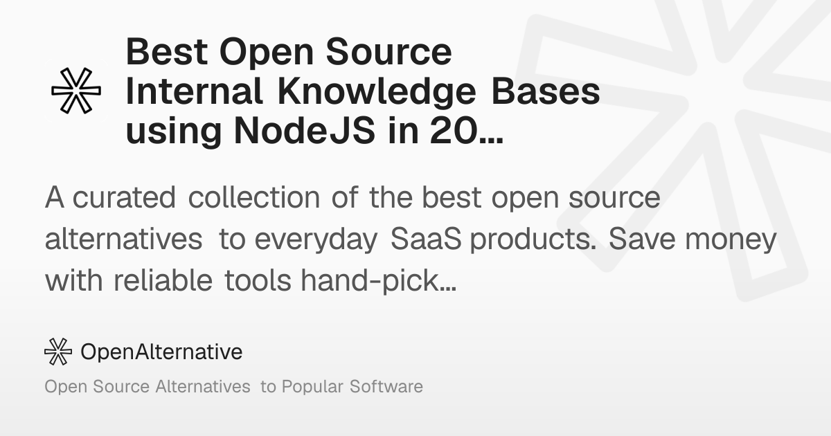 Best Open Source Internal Knowledge Bases using NodeJS in 2026