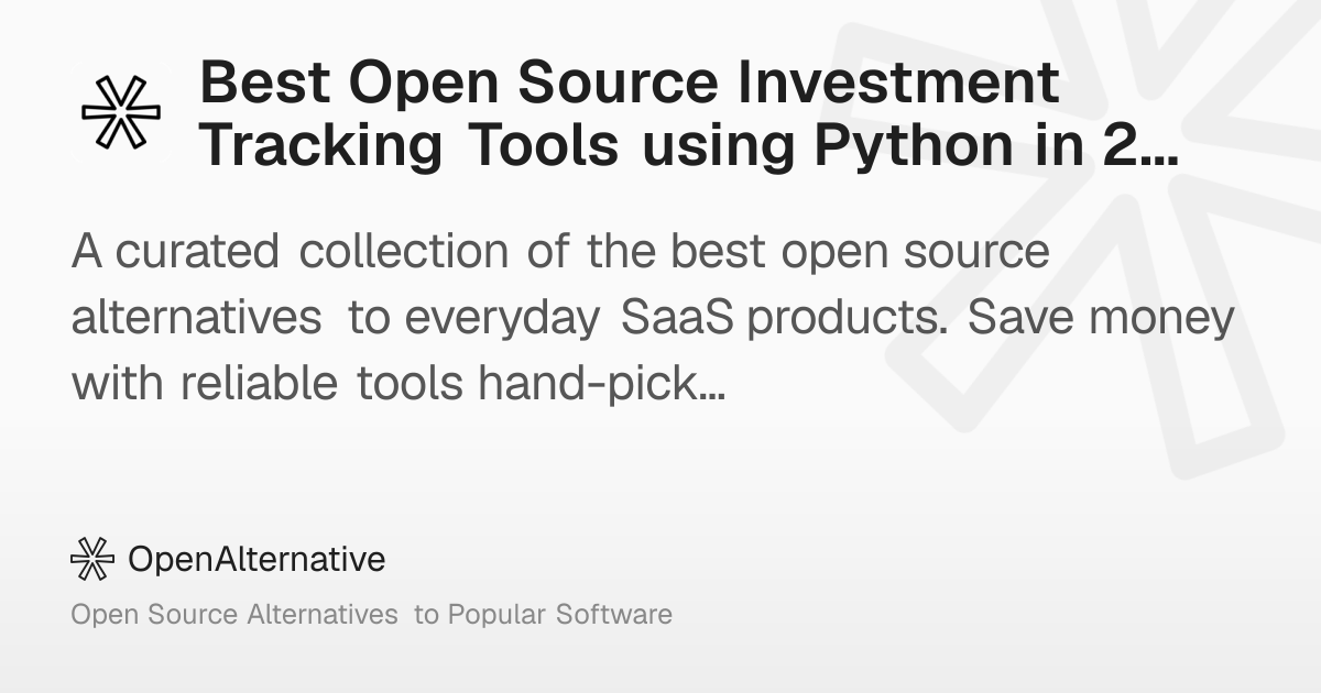 Best Open Source Investment Tracking Tools using Python in 2026