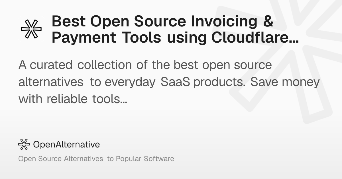 Best Open Source Invoicing & Payment Tools using Cloudflare in 2026