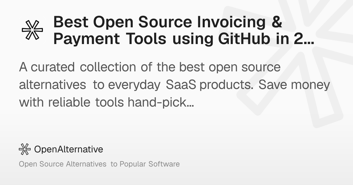 Best Open Source Invoicing & Payment Tools using GitHub in 2026