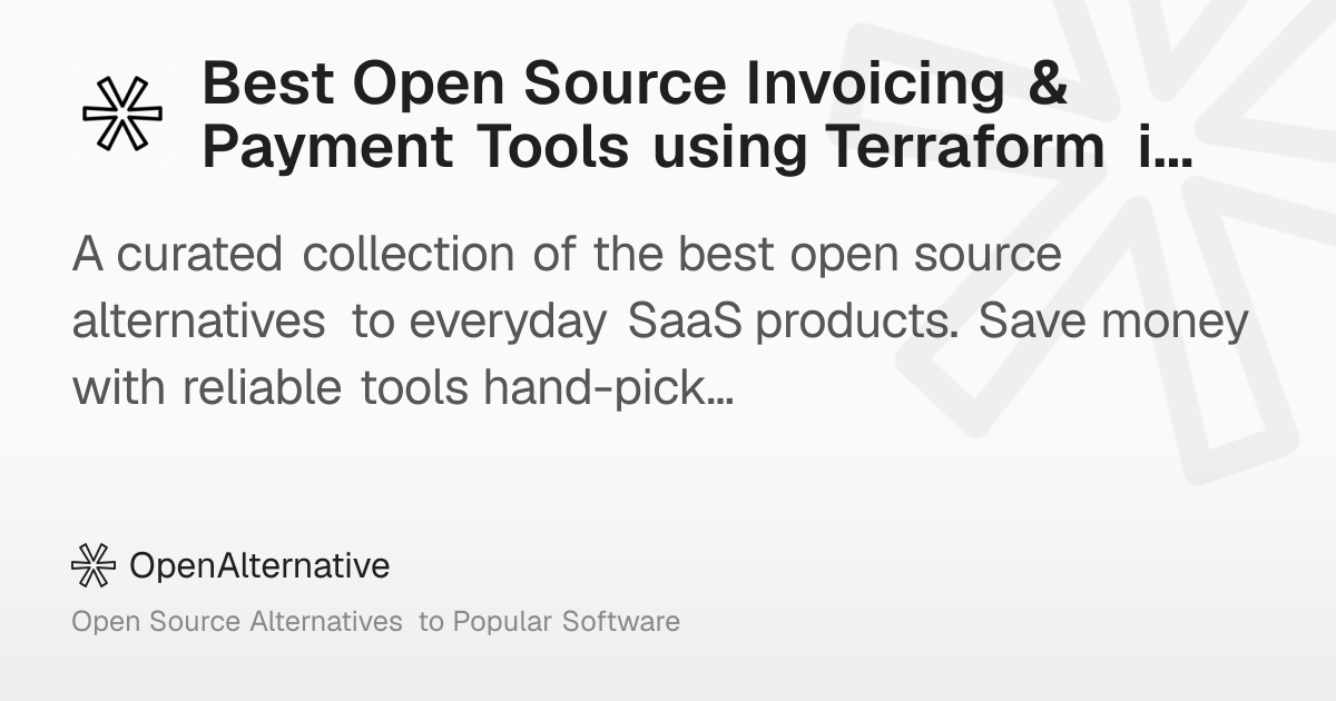 Best Open Source Invoicing & Payment Tools using Terraform in 2026