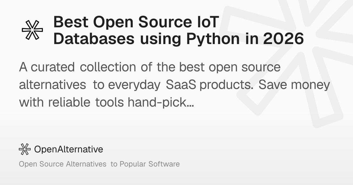 Best Open Source IoT Databases using Python in 2026