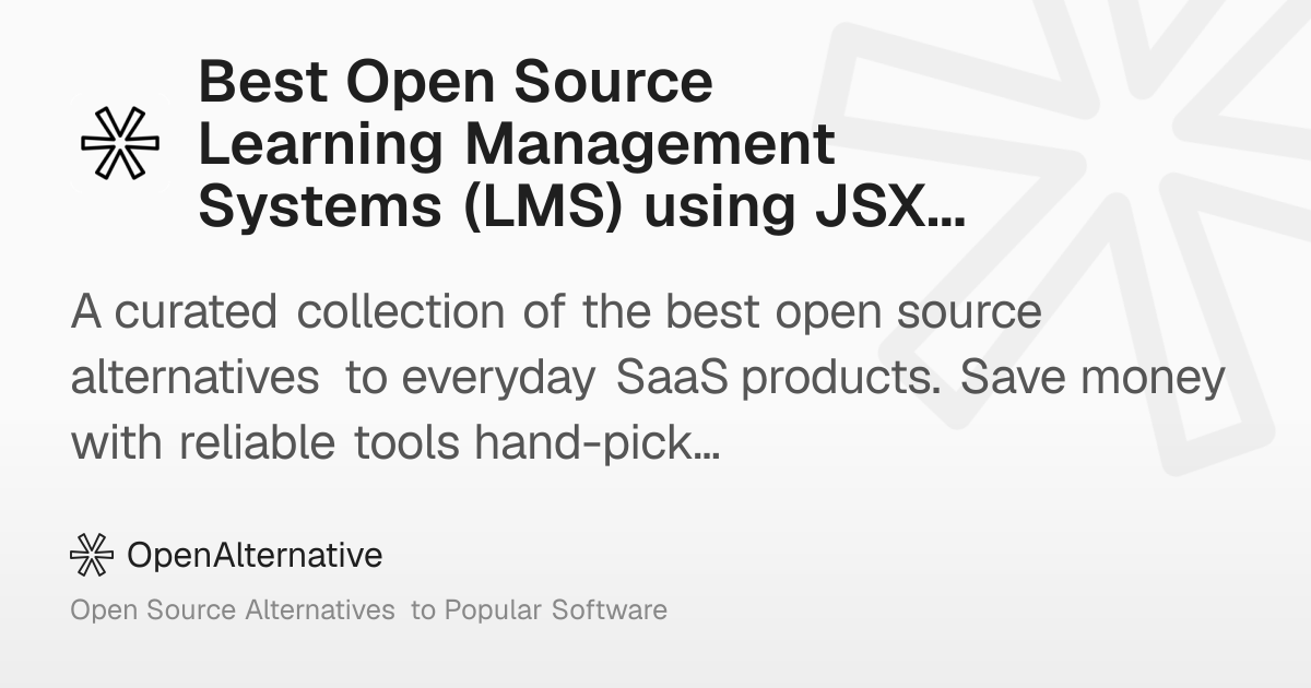 Best Open Source Learning Management Systems (LMS) using JSX in 2026