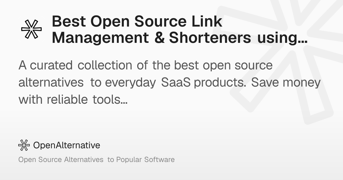 Best Open Source Link Management & Shorteners using Alpine.js in 2026