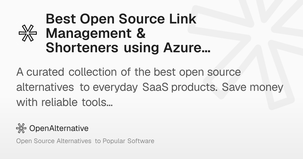 Best Open Source Link Management & Shorteners using Azure in 2026