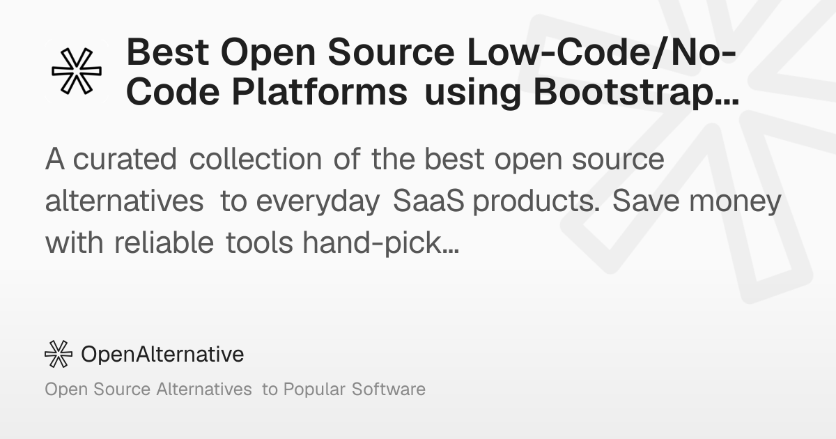 Best Open Source Low-Code/No-Code Platforms using Bootstrap Icons in 2026