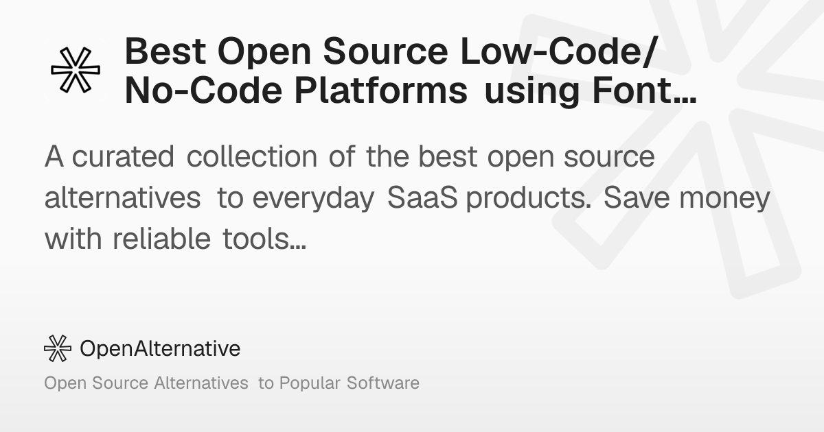 Best Open Source Low-Code/No-Code Platforms using Font Awesome in 2026