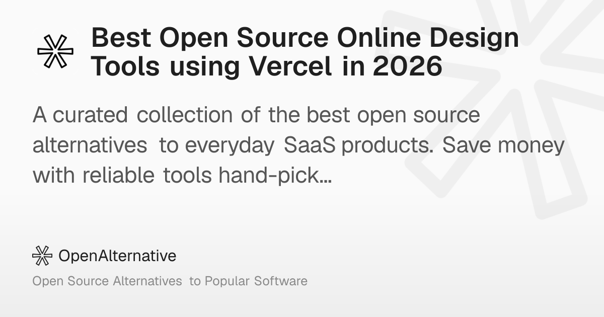 Best Open Source Online Design Tools using Vercel in 2026