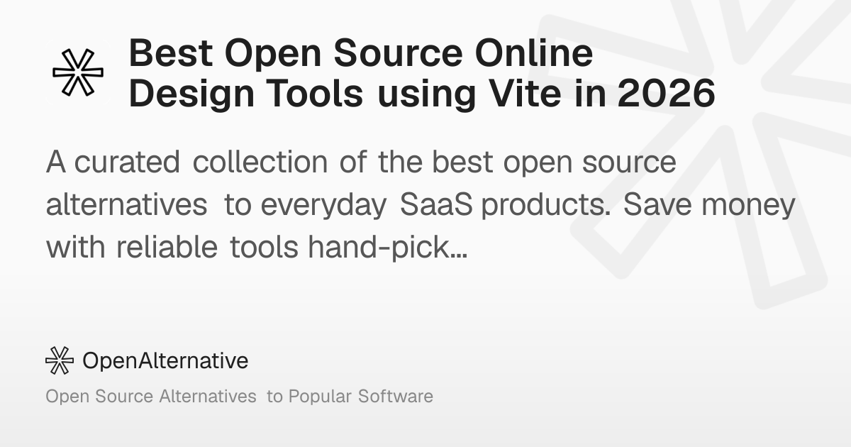 Best Open Source Online Design Tools using Vite in 2026