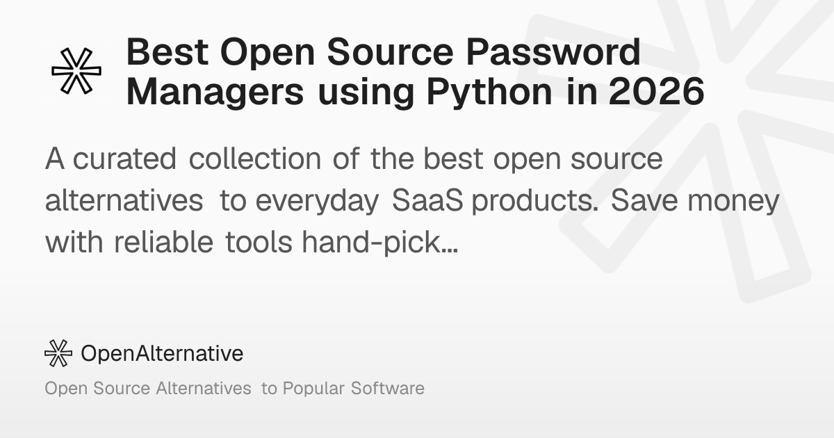 Best Open Source Password Managers using Python in 2026