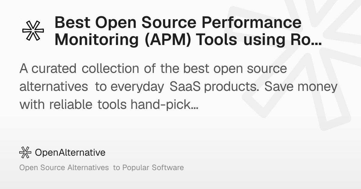 Best Open Source Performance Monitoring (APM) Tools using Rollup in 2026