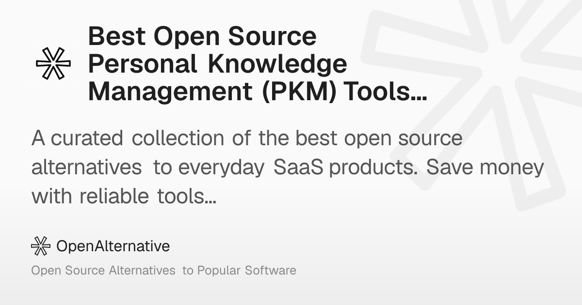 Best Open Source Personal Knowledge Management (PKM) Tools using Celery ...