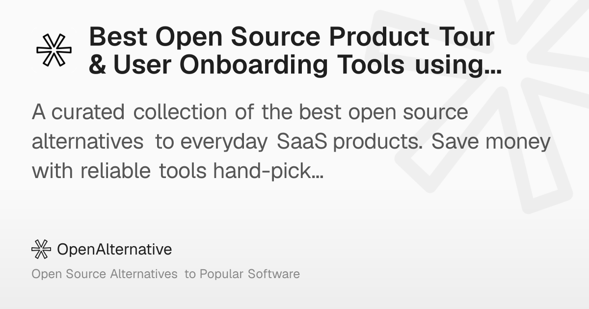 Best Open Source Product Tour & User Onboarding Tools using Polar in 2026