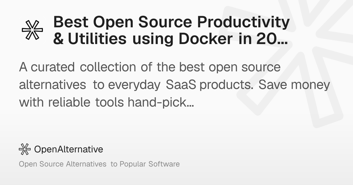 Best Open Source Productivity & Utilities using Docker in 2026