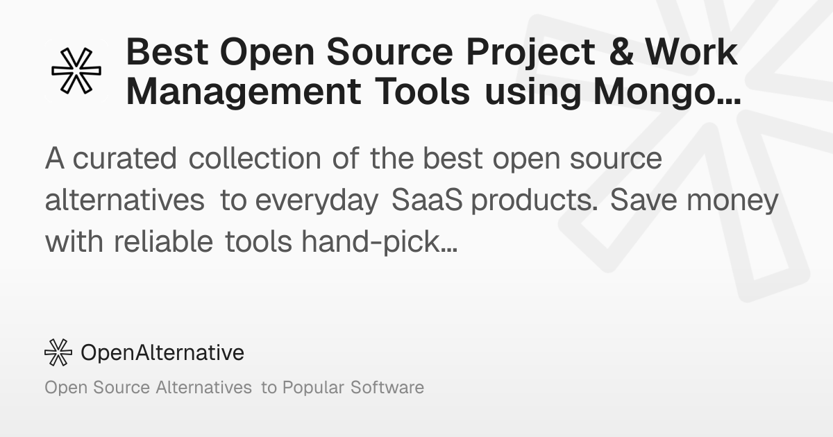 Best Open Source Project & Work Management Tools using MongoDB in 2026