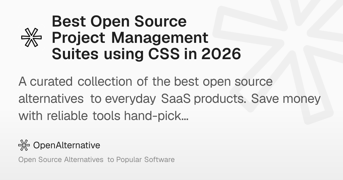 Best Open Source Project Management Suites using CSS in 2026