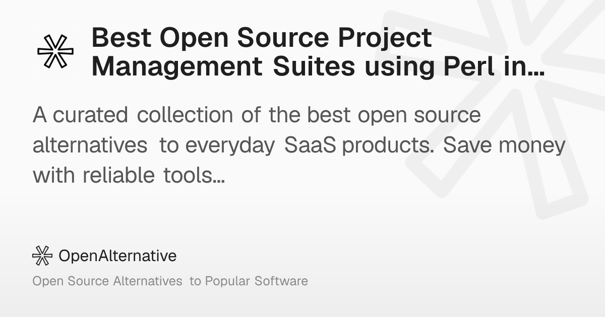Best Open Source Project Management Suites using Perl in 2026