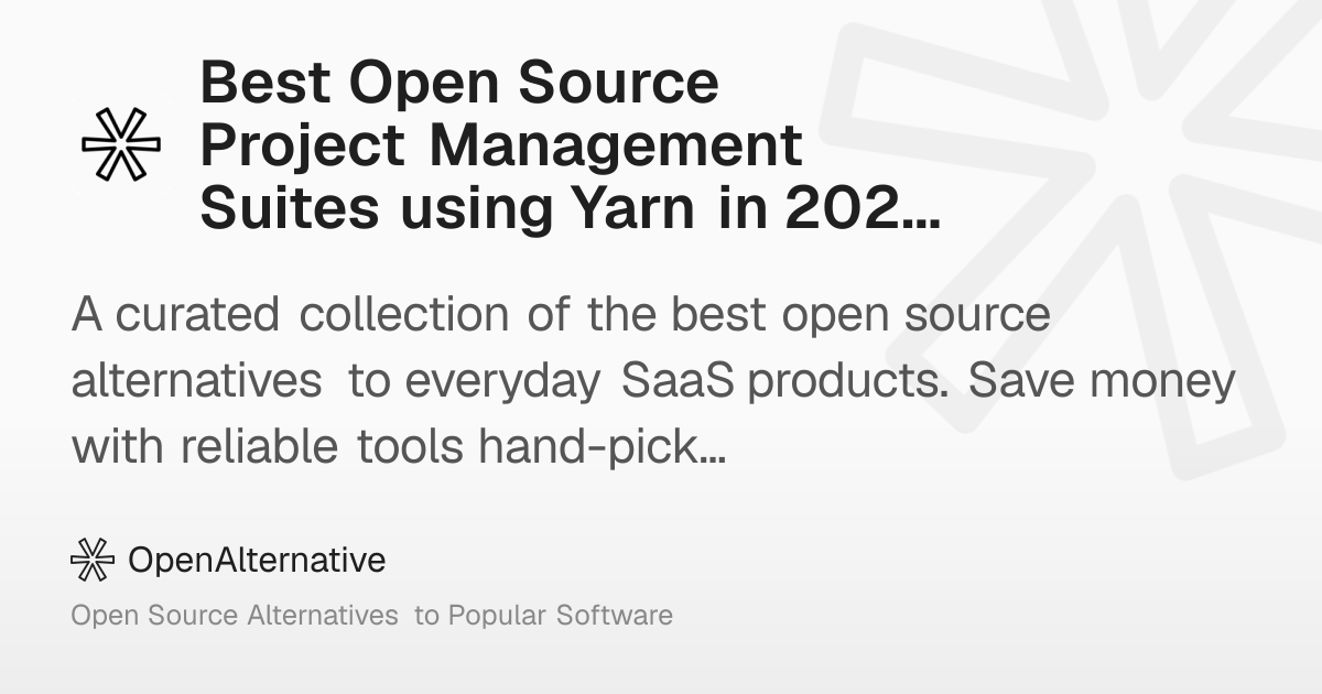 Best Open Source Project Management Suites using Yarn in 2026