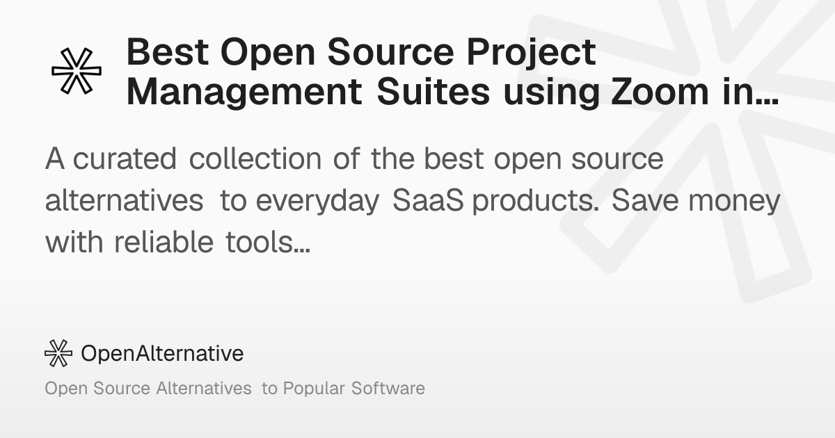Best Open Source Project Management Suites using Zoom in 2026
