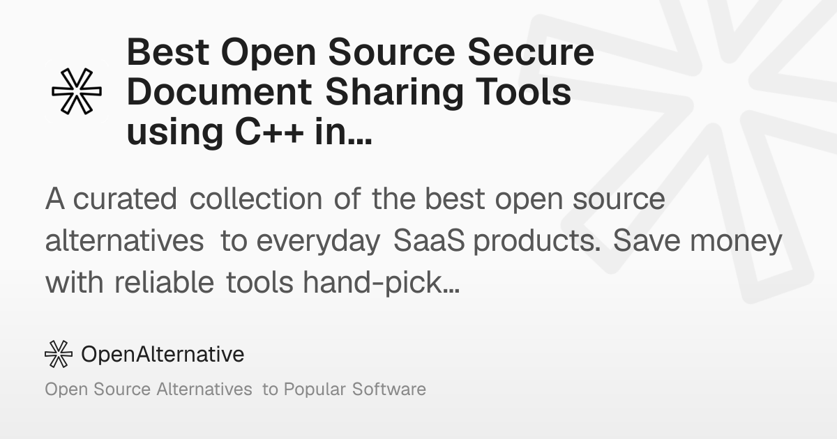 Best Open Source Secure Document Sharing Tools using C++ in 2026