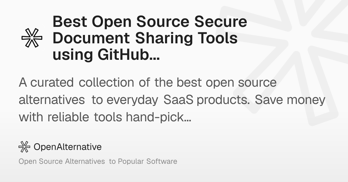 Best Open Source Secure Document Sharing Tools using GitHub in 2026