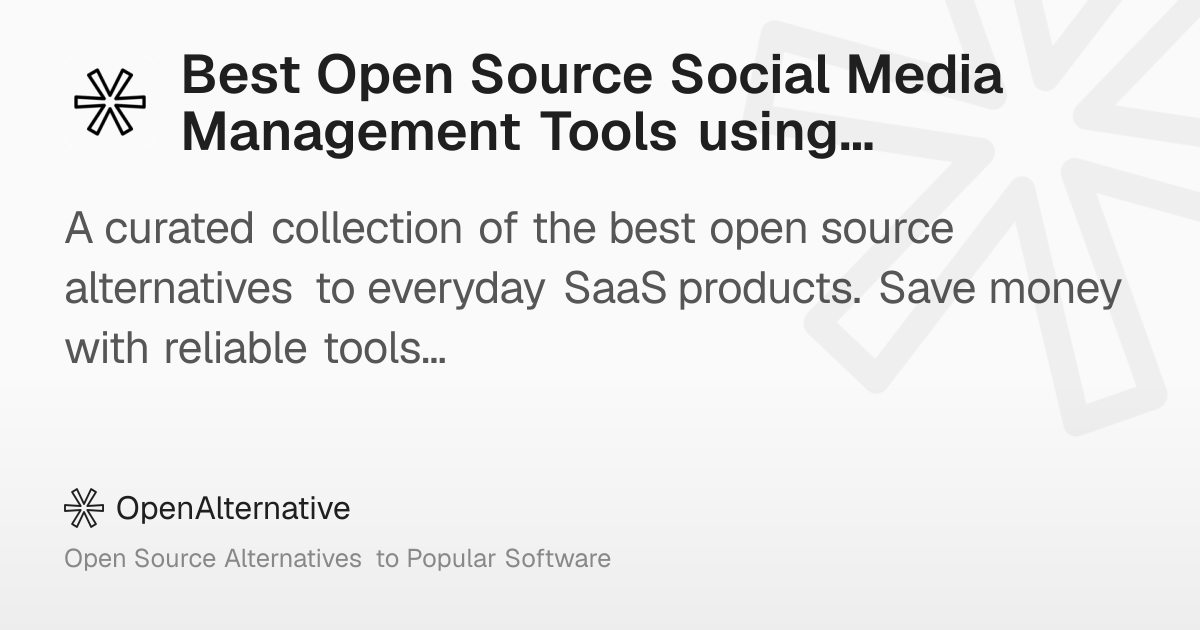 Best Open Source Social Media Management Tools using Alpine.js in 2026
