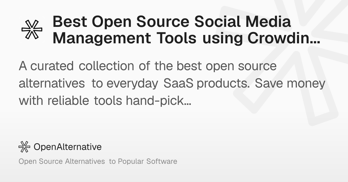 Best Open Source Social Media Management Tools using Crowdin in 2026