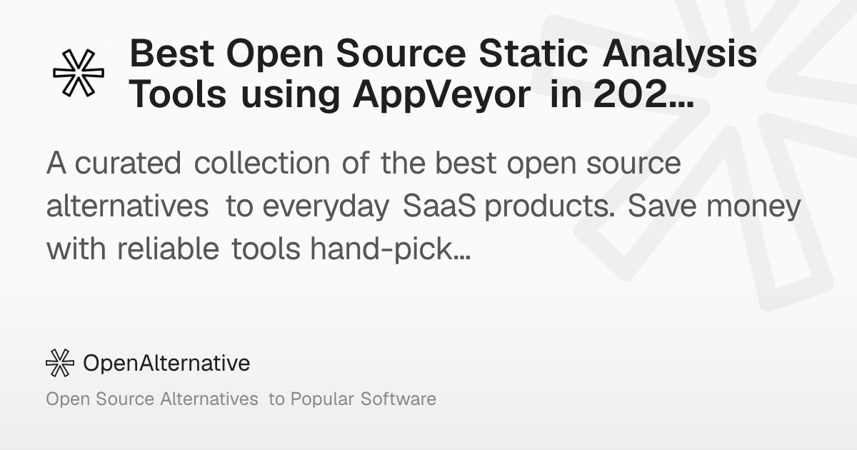 Best Open Source Static Analysis Tools using AppVeyor in 2026
